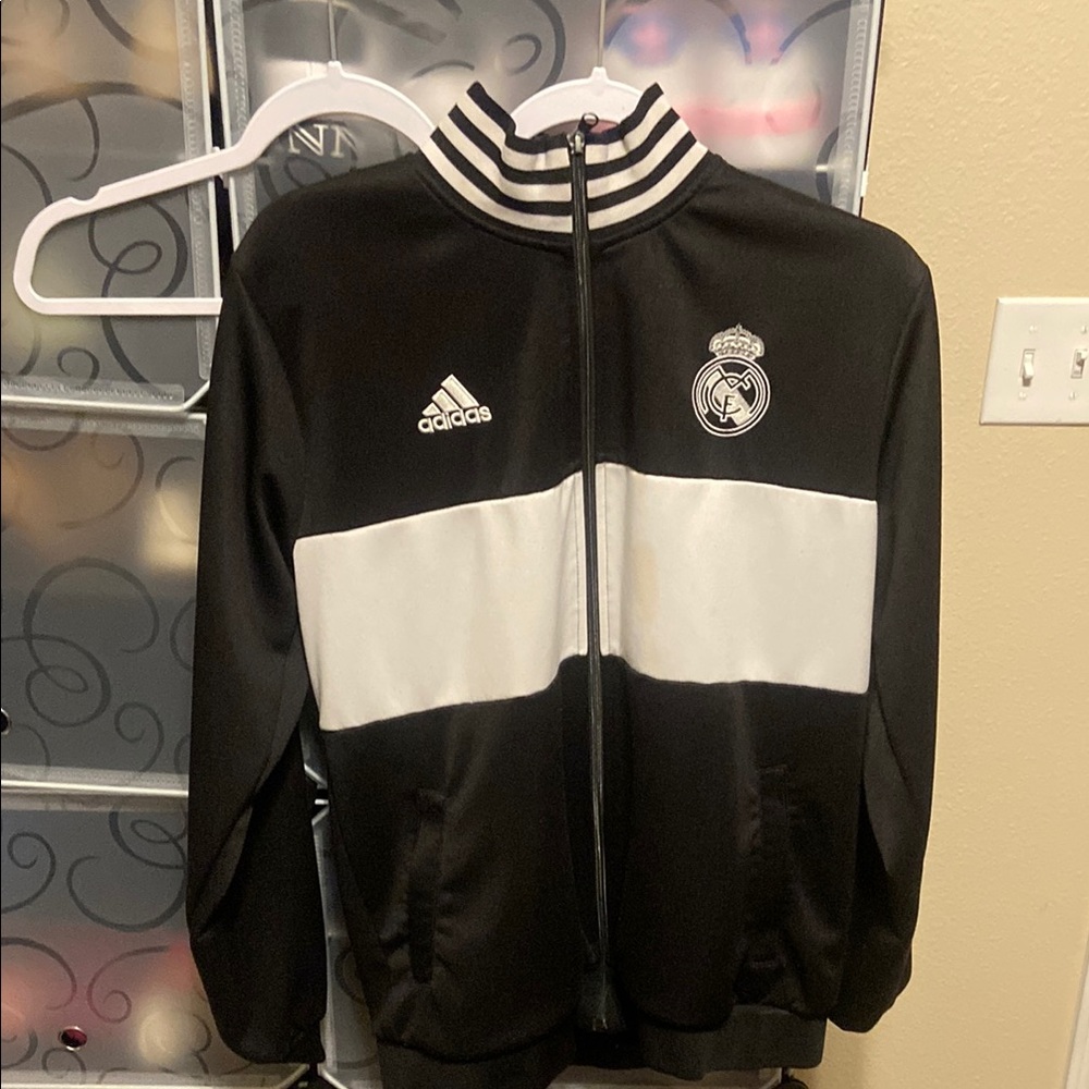 Adidas Black and White Real Madrid Jacket